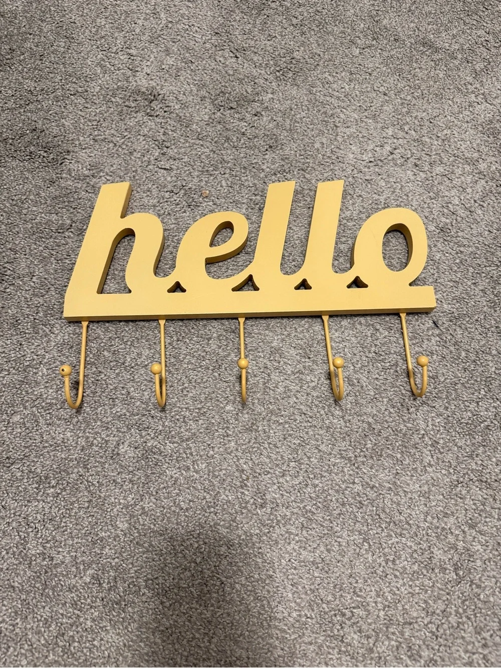 Hello Script Wall Hook - Yellow